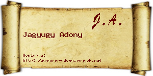 Jagyugy Adony névjegykártya